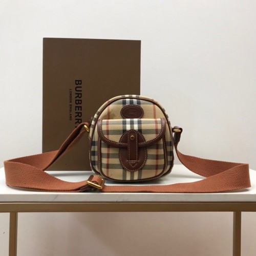 BurBerry Leren Schoudertas 80115 Tarwe
