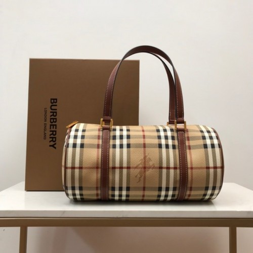 BurBerry Leren Schoudertas 80116 Tarwe