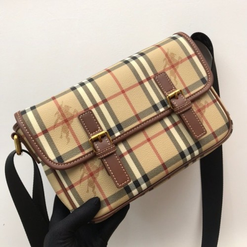 BurBerry Leren Schoudertas 80119 Tarwe