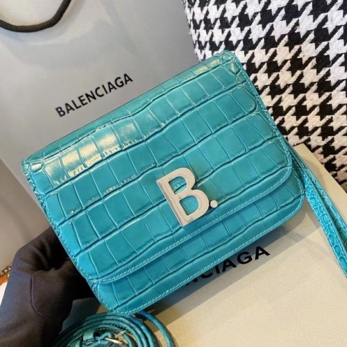 BurBerry Leren Schoudertas 80195 hemelsblauw