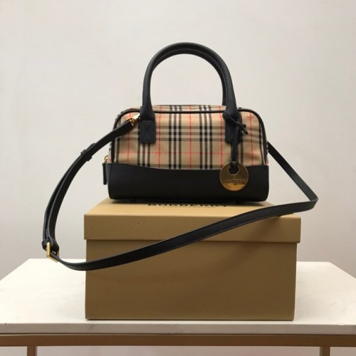 BurBerry Leren Schoudertas 90111 zwart