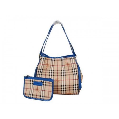 BurBerry medium Haymarket geruite draagtas B8884 blauw