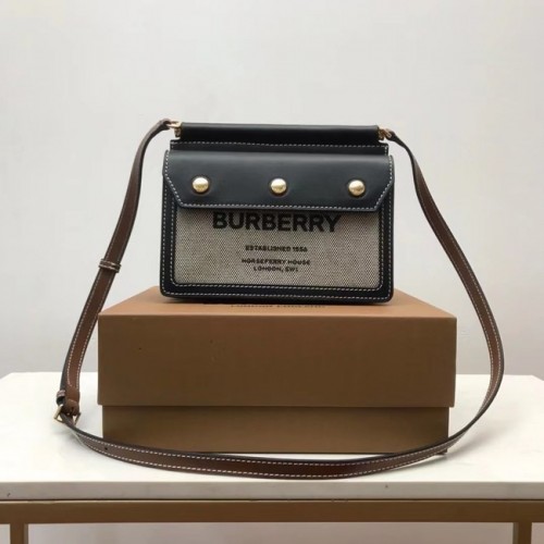 BurBerry Schoudertas 80146 zwart&bruin