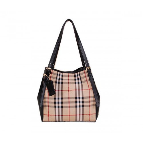 BurBerry kleine Haymarket geruite draagtas B3711 zwart