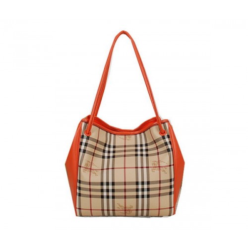 BurBerry kleine Haymarket geruite draagtas B5911 oranje