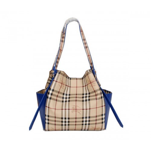 BurBerry kleine originele Haymarket geruite draagtas B8885 RoyalBlue