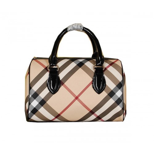 Burberry Medium Nova Check Bowlingtas 7903 Zwart