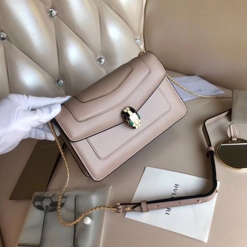 Bvlgari Original Kalfsleren serpenti forever schoudertas 5590 lichtroze