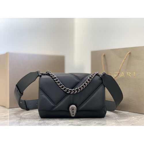 Bvlgari Serpenti Forever leren crossbody tas B219069 zwart