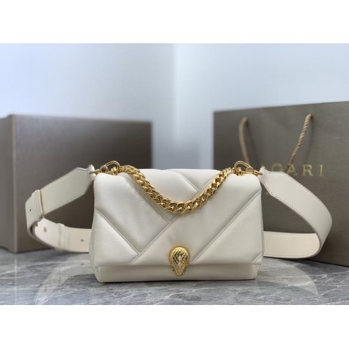 Bvlgari Serpenti Forever leren crossbody tas B219069 creme