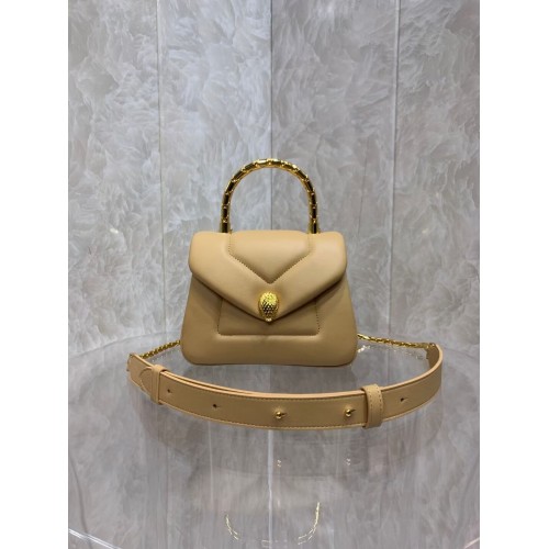 Bvlgari Serpenti Forever leren schoudertas B282923 Abrikoos