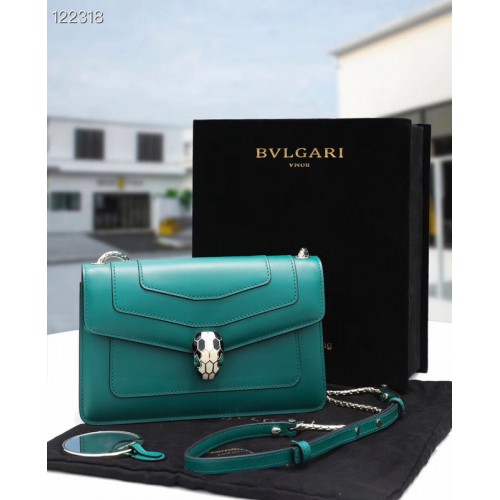 Bvlgari Serpenti Forever leren kleine crossbody tas 28090 Emerald