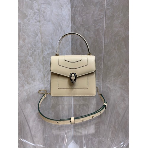 Bvlgari Serpenti Forever leren kleine crossbody tas 286999 creme