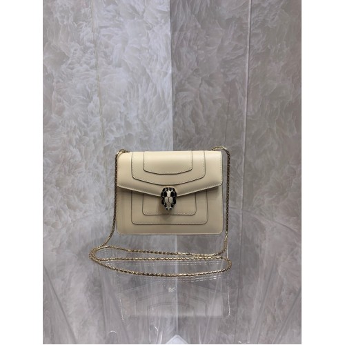 Bvlgari Serpenti Forever leren kleine crossbody tas 290544 creme