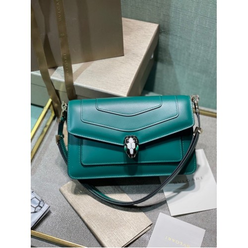 Bvlgari Serpenti Forever leren kleine crossbody tas 292104 groen