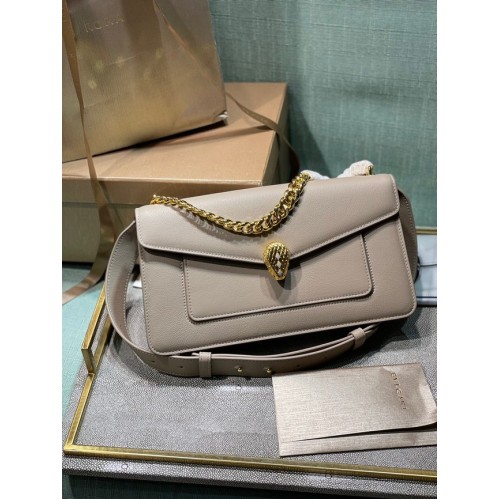 Bvlgari Serpenti Forever leren kleine crossbody tas 292833 grijs