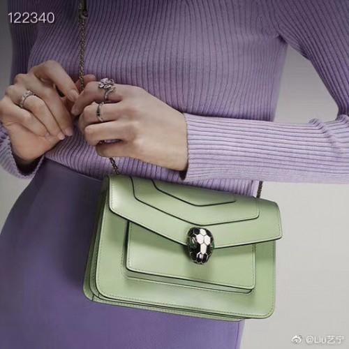 Bvlgari Serpenti Forever leren kleine crossbody tas 29286 groen
