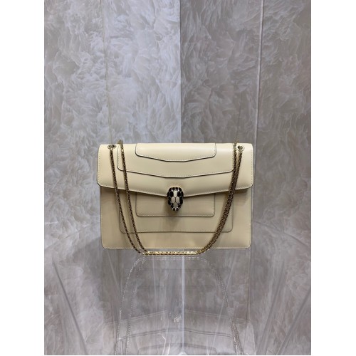 Bvlgari Serpenti Forever leren kleine crossbody tas 35106 creme