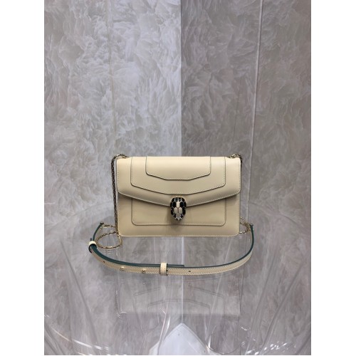 Bvlgari Serpenti Forever leren kleine crossbody tas 65106 creme