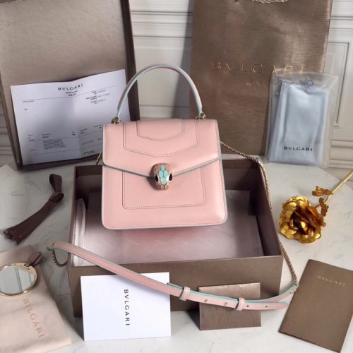 Bvlgari Serpenti Forever leren kleine crossbody tas 70736 roze