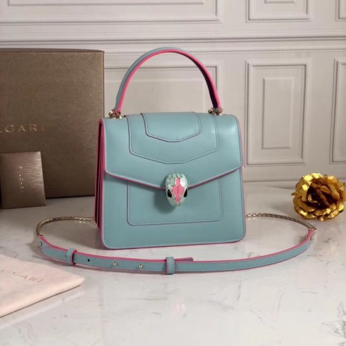 Bvlgari Serpenti Forever leren kleine crossbody tas 70736 lichtblauw