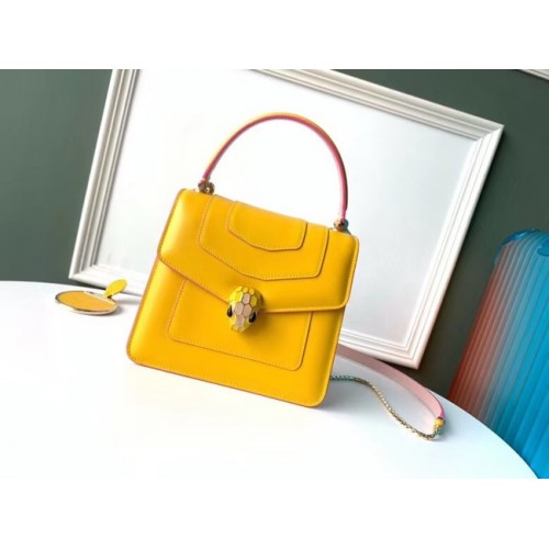 Bvlgari Serpenti Forever leren kleine crossbody tas 70736 geel