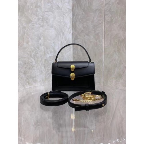 Bvlgari Serpenti Forever leren kleine crossbody tas B210755 Zwart
