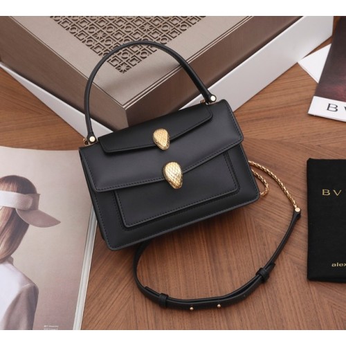 Bvlgari Serpenti Forever leren kleine crossbody tas B21076 zwart