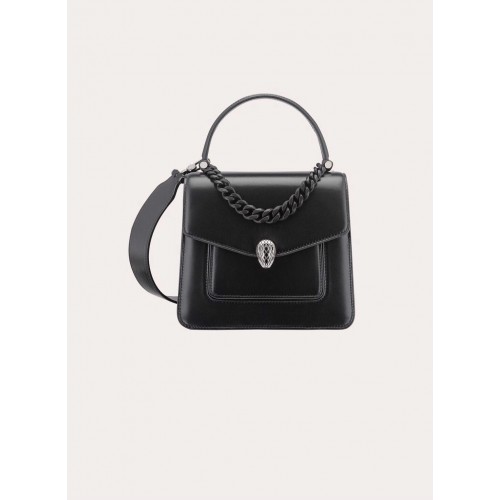 Bvlgari Serpenti Forever leren kleine crossbody tas B210762 zwart