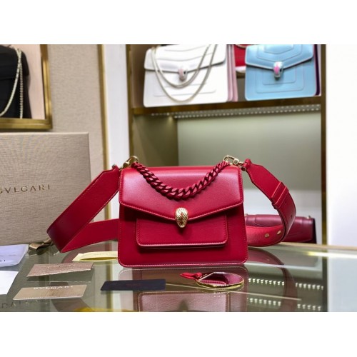 Bvlgari Serpenti Forever leren kleine crossbody tas B210875 rood