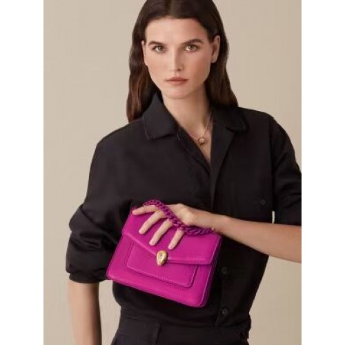 Bvlgari Serpenti Forever leren kleine crossbody tas B210875 roze