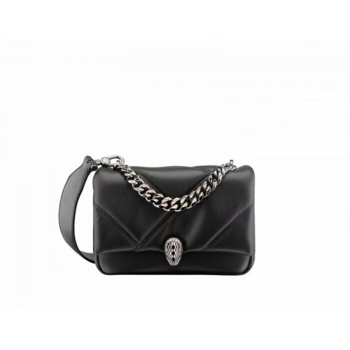 Bvlgari Serpenti Forever leren kleine crossbody tas B219068 zwart