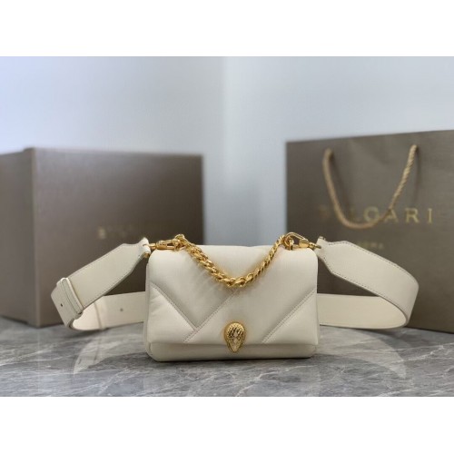 Bvlgari Serpenti Forever leren kleine crossbody tas B219068 creme