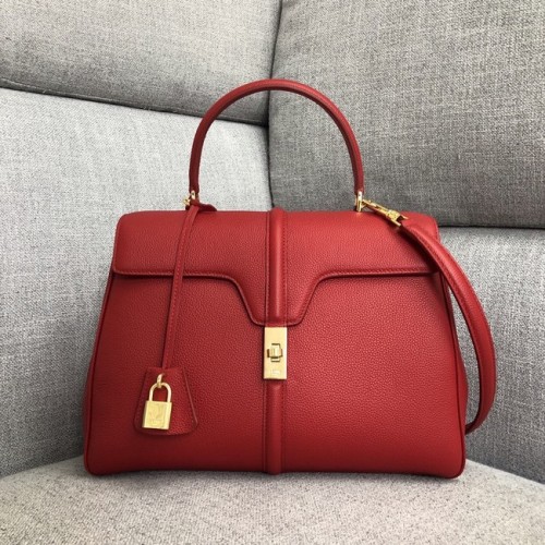 CELINE MEDIUM 16 TAS VAN GESATINEERD KALFSLEER 187373 rood