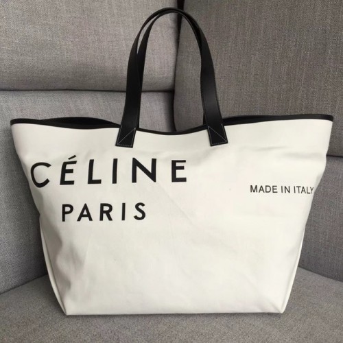 CELINE MEDIUM GEMAAKT IN TOTE IN TEXTIEL 83180 WIT ZWART
