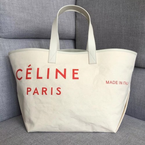 CELINE MEDIUM GEMAAKT IN TOTE IN TEXTIEL 83180 WIT ROOD