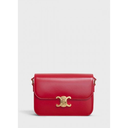 CELINE MEDIUM TRIOMPHE TAS IN GLANZEND KALFSLEER CL87363 ROOD