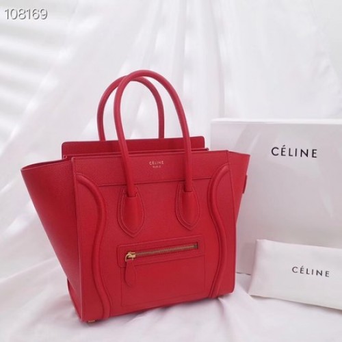 CELINE MICRO LUGGAGE HANDTAS VAN GELAMINEERD LAMSLEER 167793-10