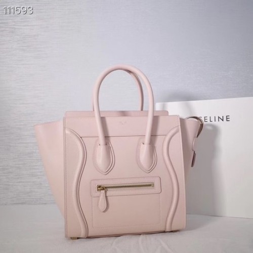 CELINE MICRO LUGGAGE HANDTAS VAN GELAMINEERD LAMSLACHT 167793-23