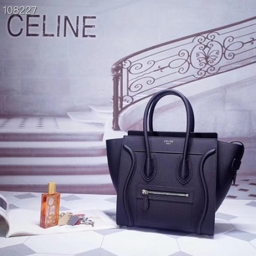 CELINE MICRO BAGAGE HANDTAS VAN GELAMINEERD LAMSLEER 167793-7