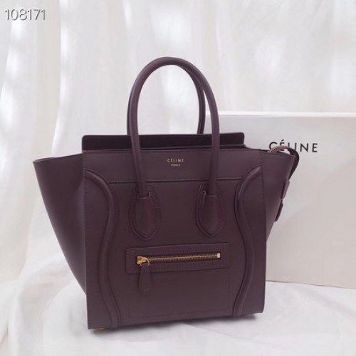 CELINE MICRO LUGGAGE HANDTAS VAN GELAMINEERD LAMSLACHT 167793-9