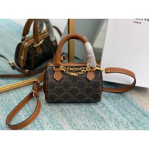 CELINE MINI TAMBOUR TAS IN TRIOMPHE CANVAS 2090 bruin