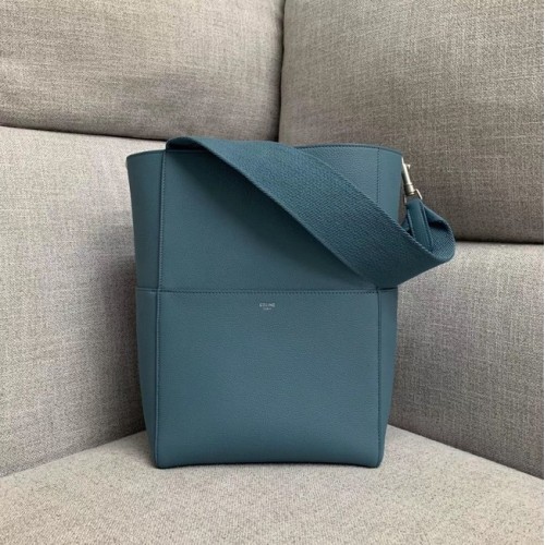 CELINE SANGLE BUCKET TAS VAN ZACHT KALFSHEER 189593 BLAUW