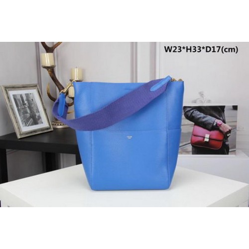 CELINE Sangle Seau tas in kalfsleer C3369 blauw