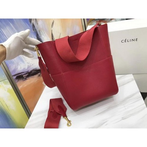 CELINE Sangle Seau tas in kalfsleer C3369 rood