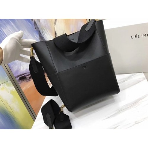 CELINE Sangle Seau tas in glad leer C3371 zwart