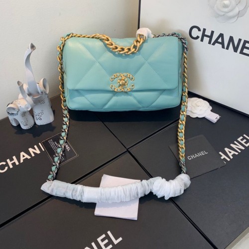 CHANEL 19 Flap Bag AS1160 AS1161 AS1162 Blauwe Hemel