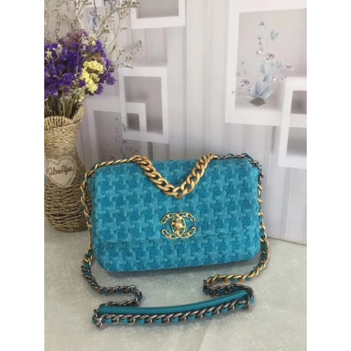 CHANEL 19 Flap Bag AS1160 blauw