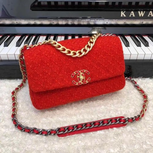 CHANEL 19 Flap Bag AS1160 rood