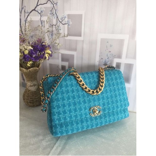 CHANEL 19 Flap Bag AS1162 blauw
